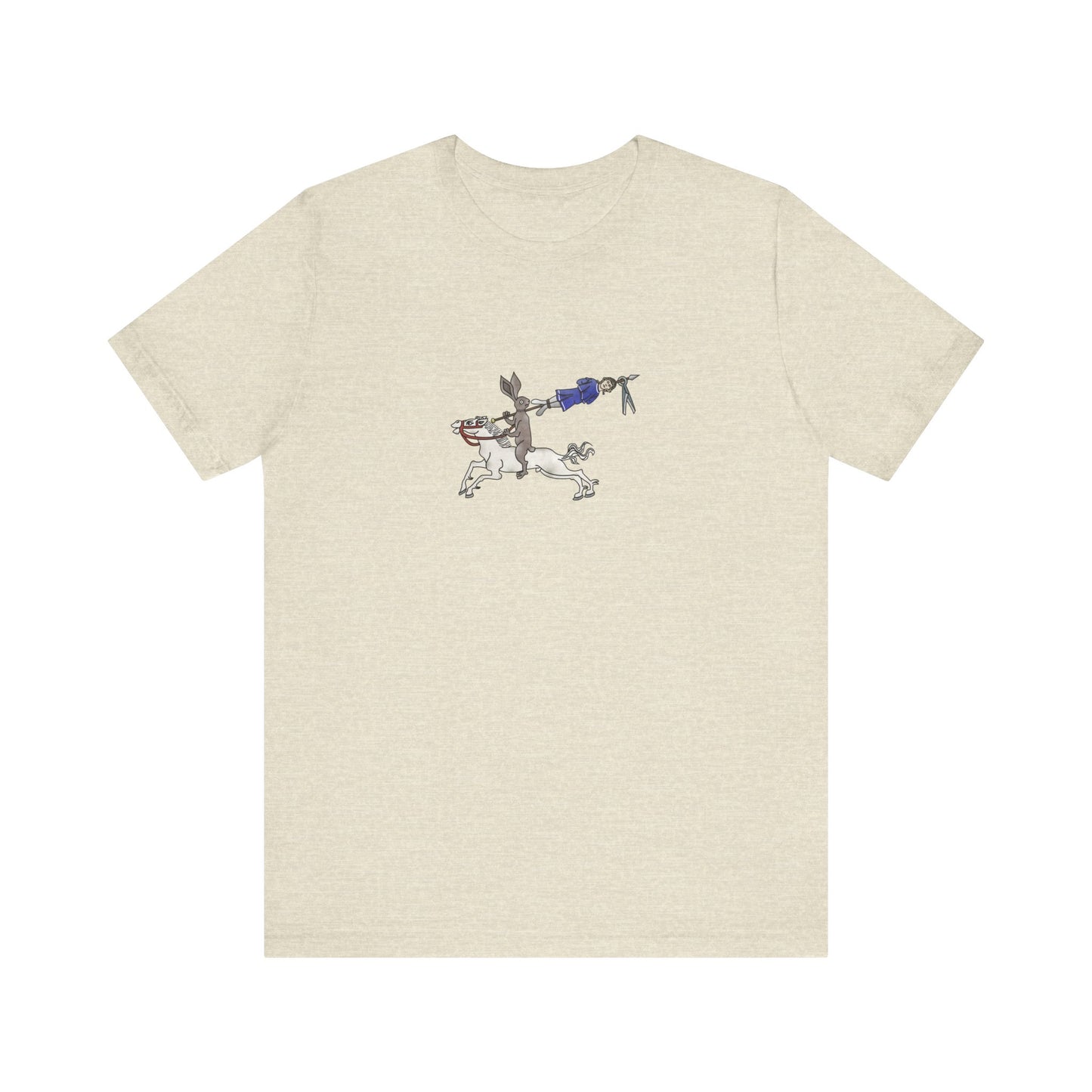 Rabbit Hunting Human, Marginalia Manuscript Art Unisex T-Shirt