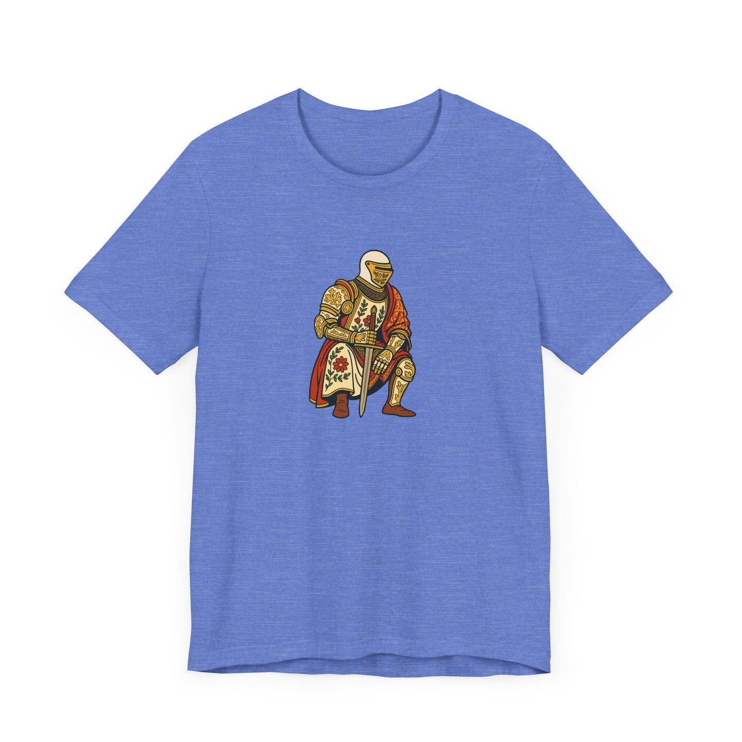 Medieval Knight With Original Flora Pattern Tee