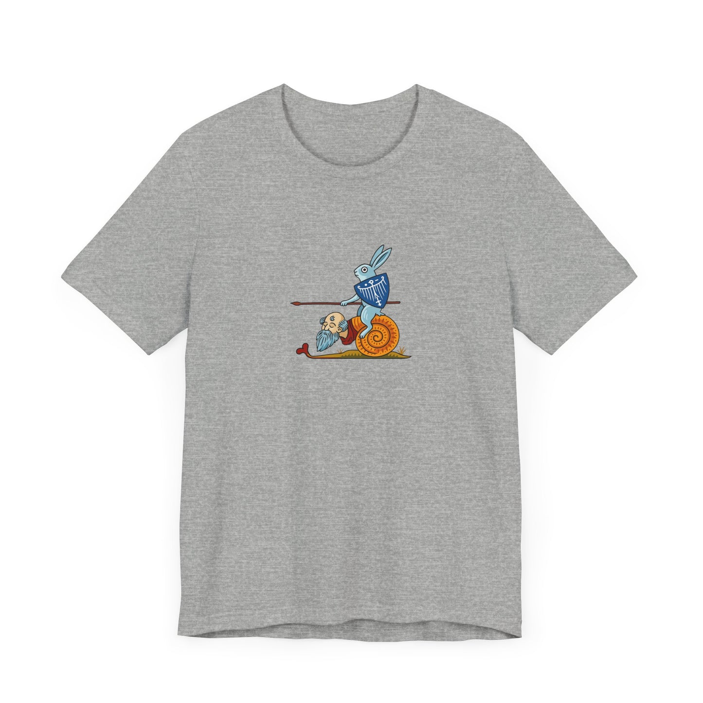 Bunny Snail Rider After MS Yates Thompson 8 F 294, Remastered Marginalia Manuscript Art Tee