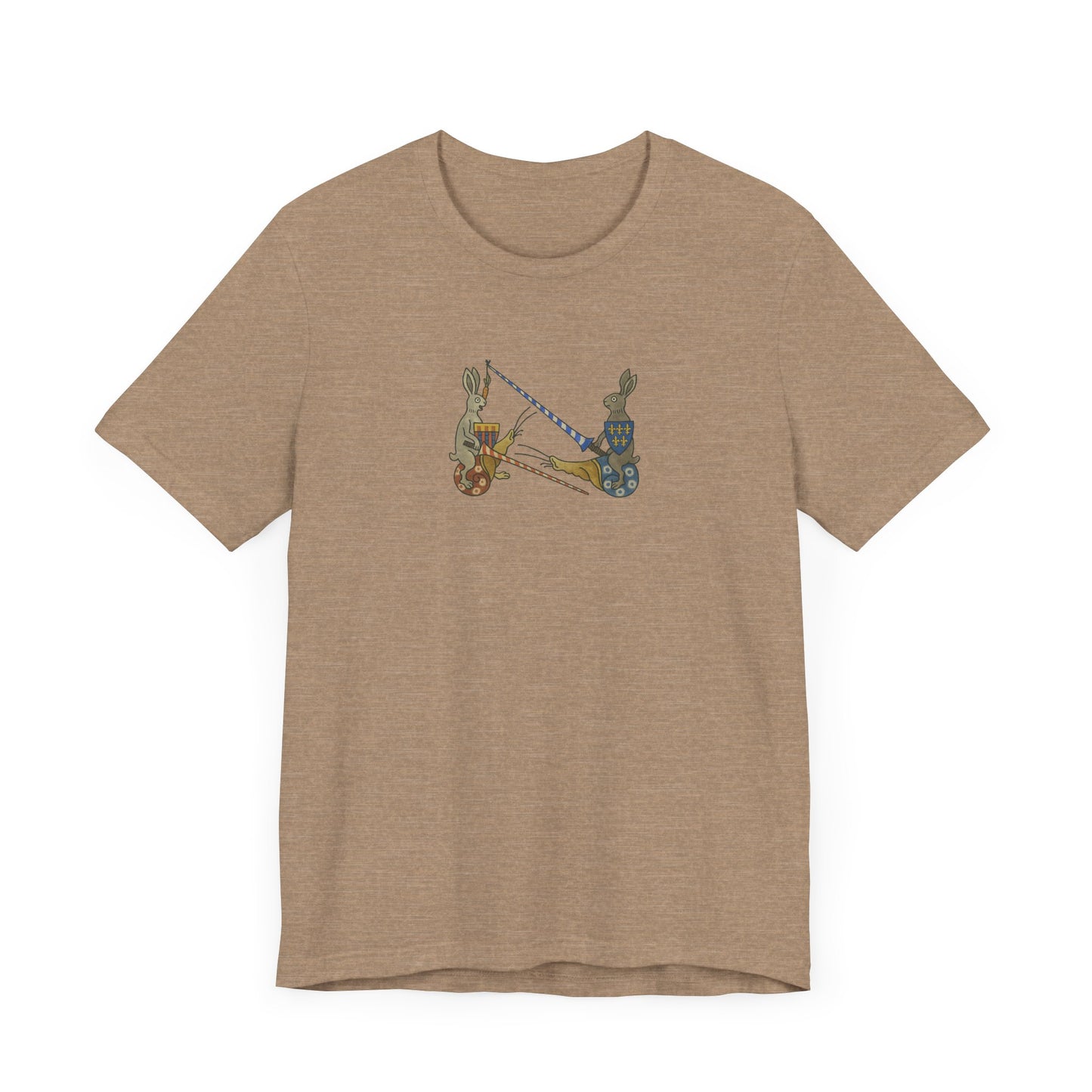 Medieval Marginalia Jousting Rabbits Manuscript T-shirt
