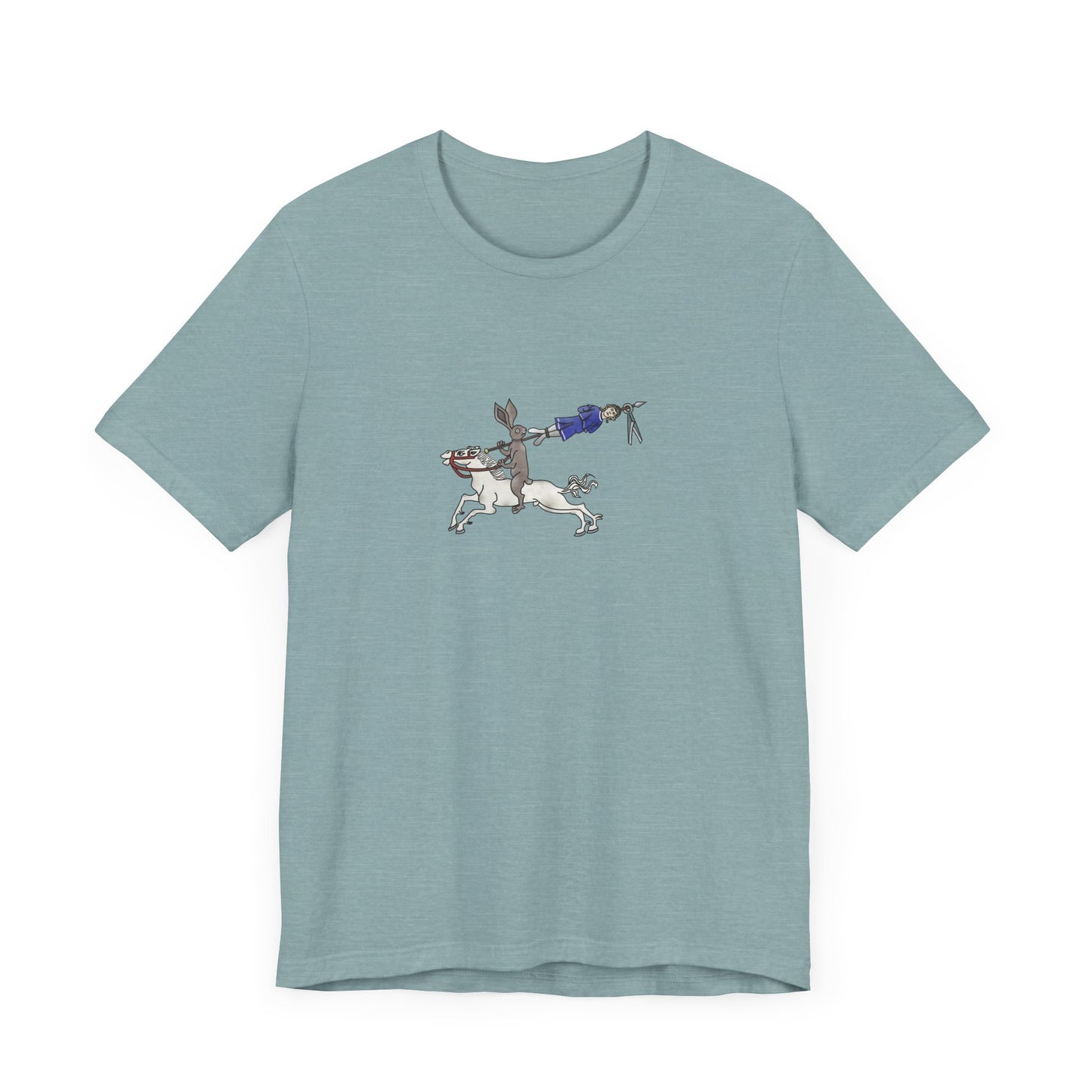 Rabbit Hunting Human, Marginalia Manuscript Art Unisex T-Shirt