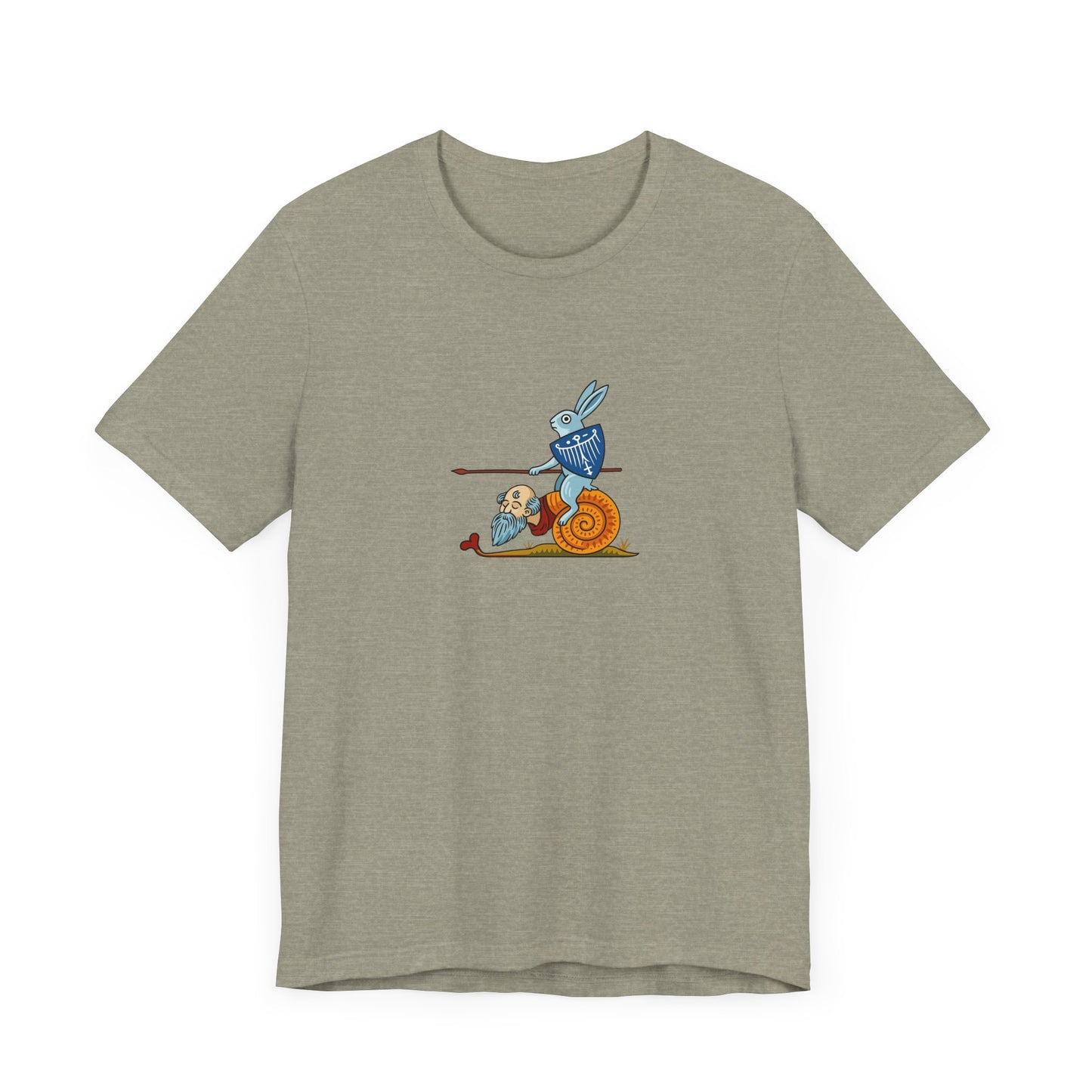 Bunny Snail Rider After MS Yates Thompson 8 F 294, Remastered Marginalia Manuscript Art Tee