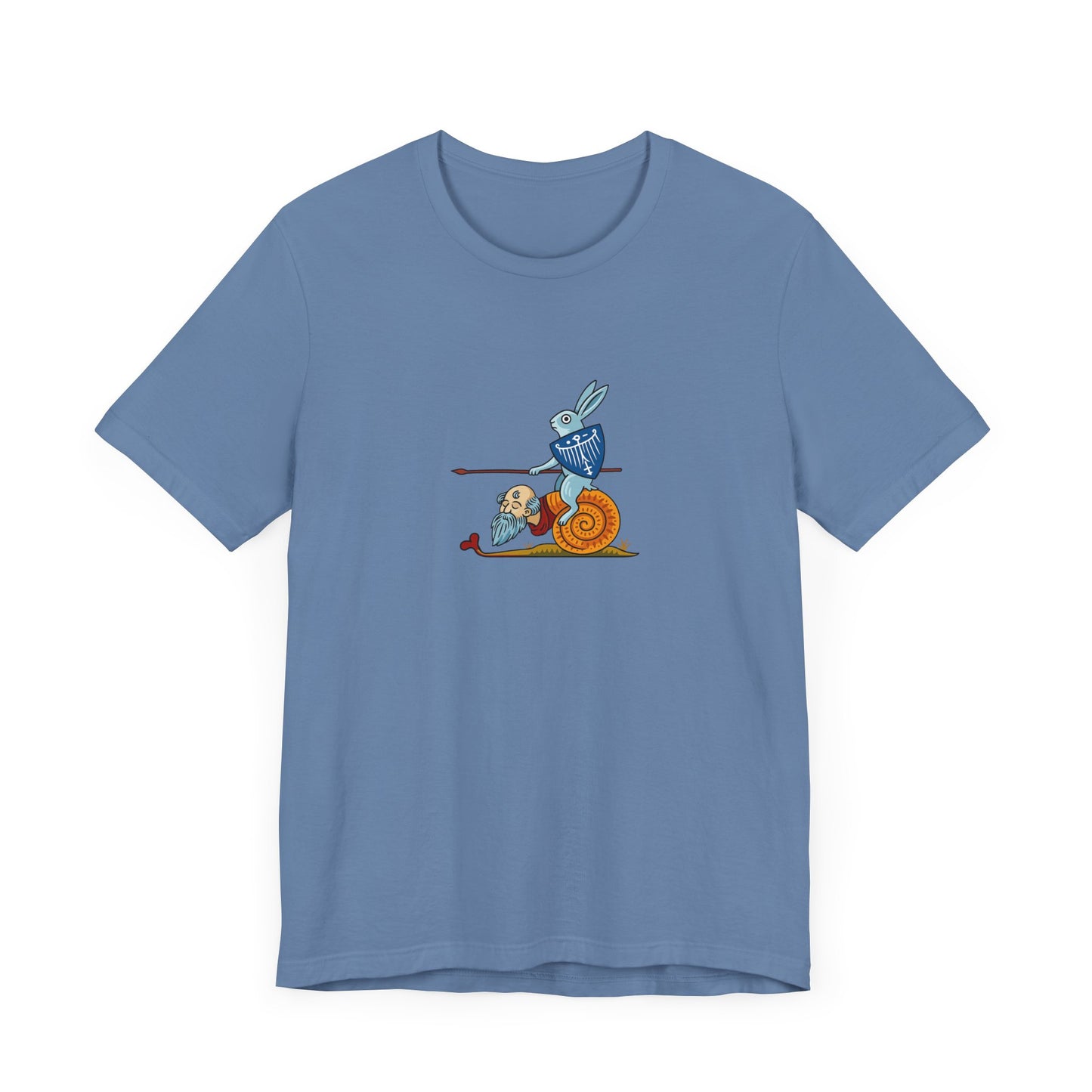 Bunny Snail Rider After MS Yates Thompson 8 F 294, Remastered Marginalia Manuscript Art Tee