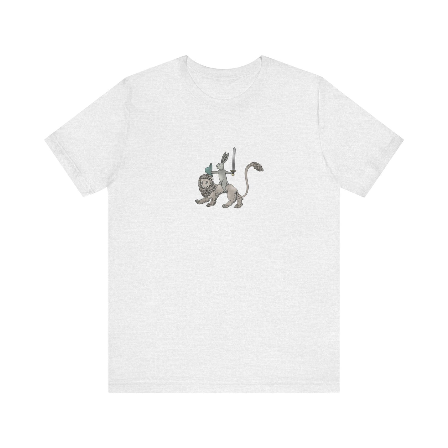 Sword-wielding Medieval Rabbit Riding a Lion Posters and Art Prints Tee
