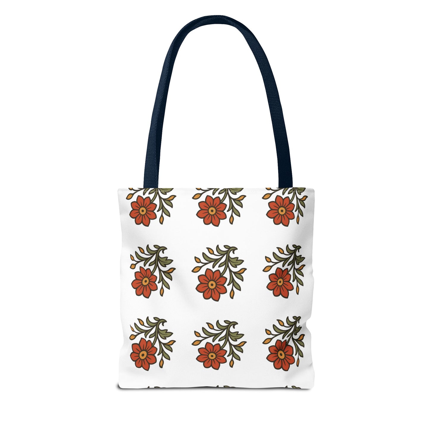 Folk Bloom Emblem 2, Original Floral Tote Bag