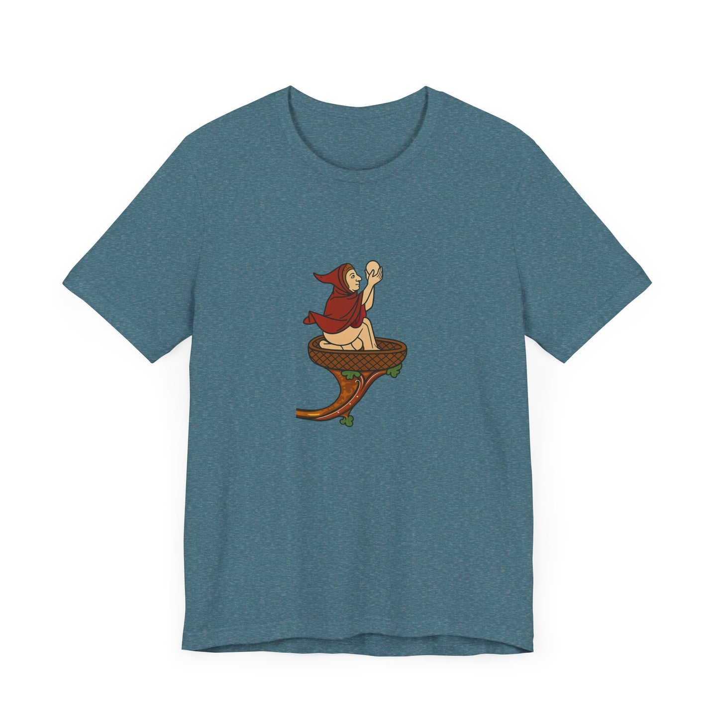 The Eggman Monk, Medieval Marginalia Print T-shirt