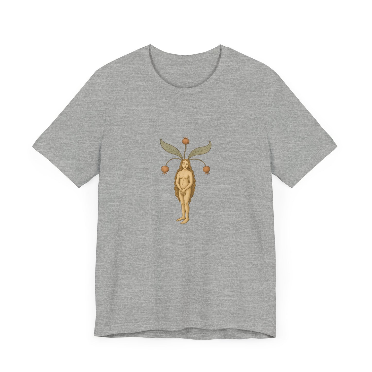 Big Mandragora Muse, Medieval Mandrake Herb Lore Unisex Heavy Cotton Tee