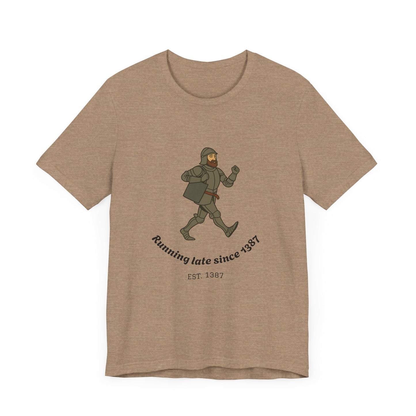 Knight on the Go But Running Late, Medieval Humor Unisex T-Shirt
