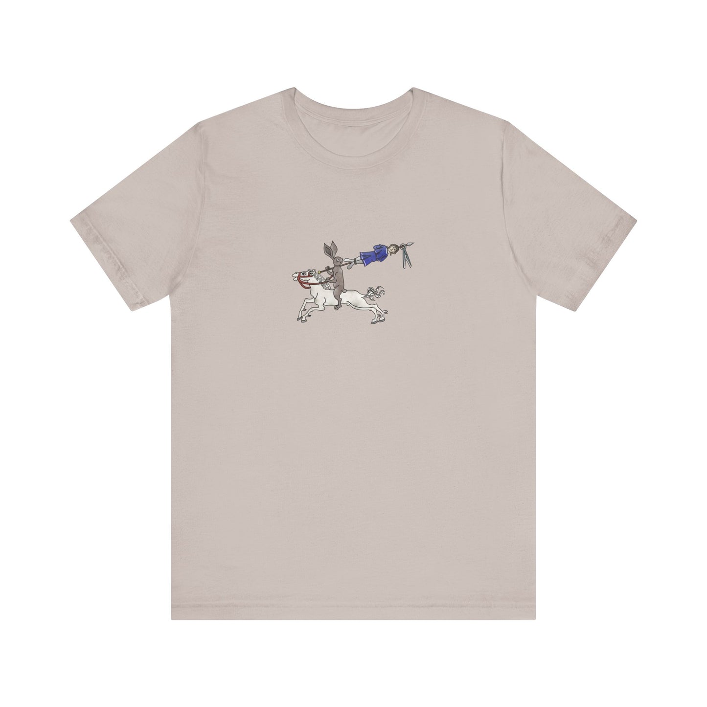 Rabbit Hunting Human, Marginalia Manuscript Art Unisex T-Shirt