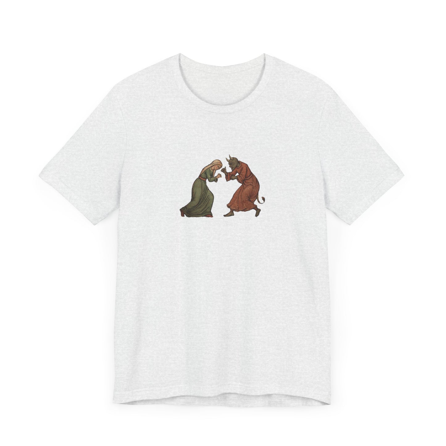 The Virgin Mary punching the Devil Medieval Manuscript T-shirt
