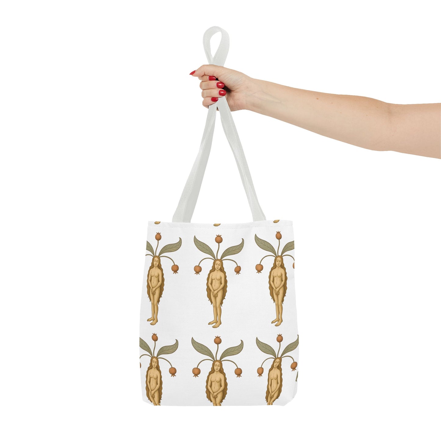 Mandragora Muse, Medieval Herb Lore Unisex Whimsical Patterned Tote Bag