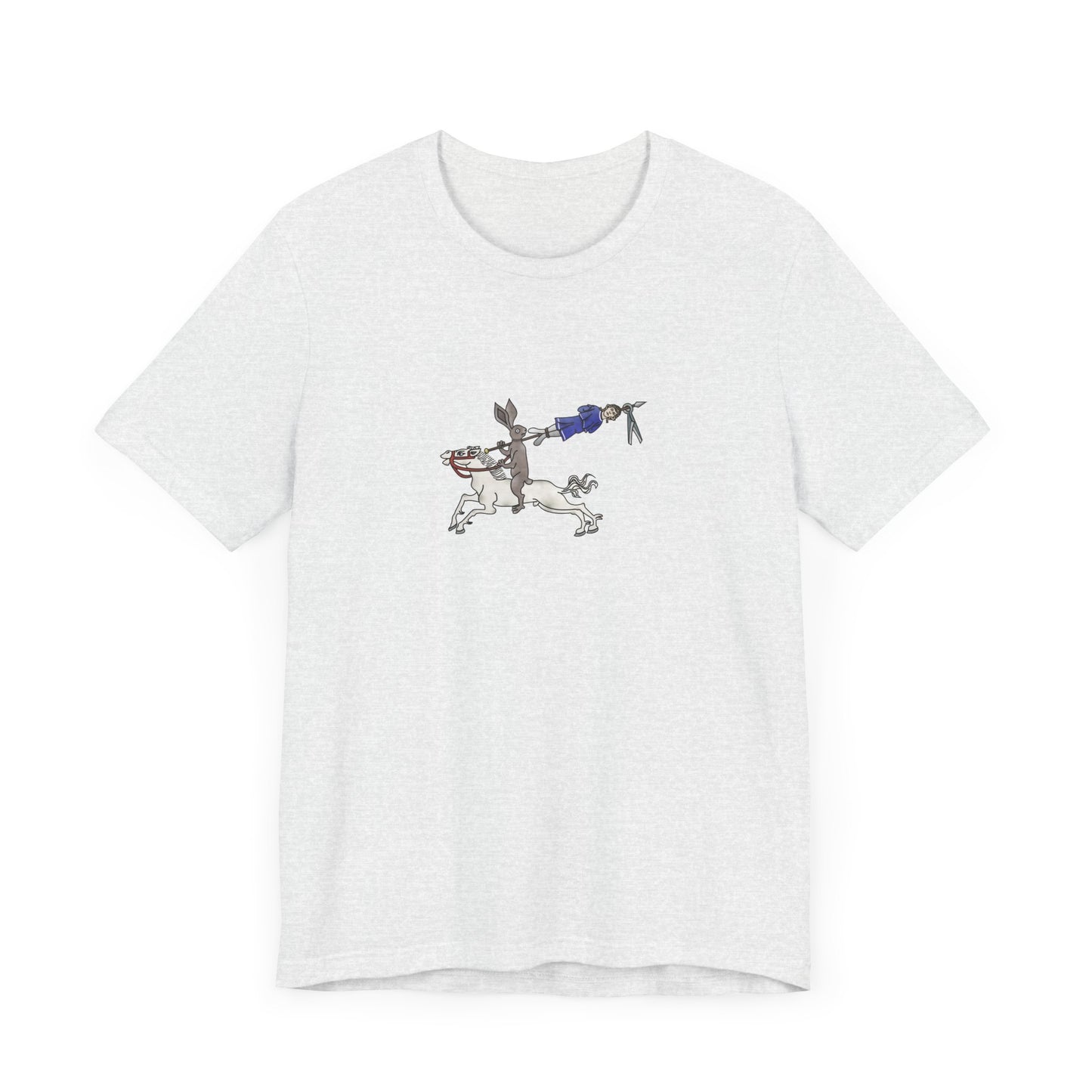 Rabbit Hunting Human, Marginalia Manuscript Art Unisex T-Shirt