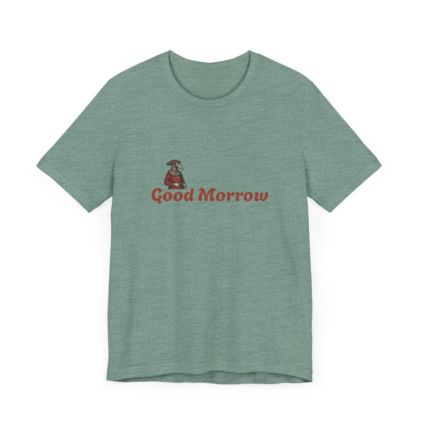 Hanseatic Art, Medieval Plague Doctor with Good Morrow Unisex Softstyle T-Shirt