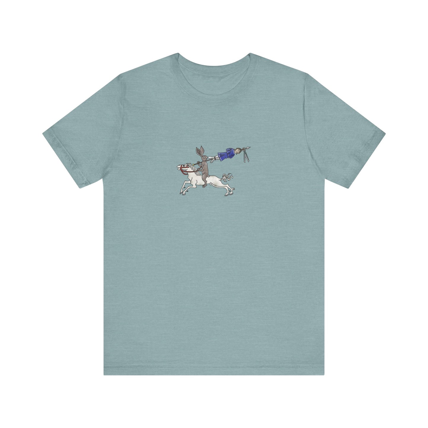 Rabbit Hunting Human, Marginalia Manuscript Art Unisex T-Shirt
