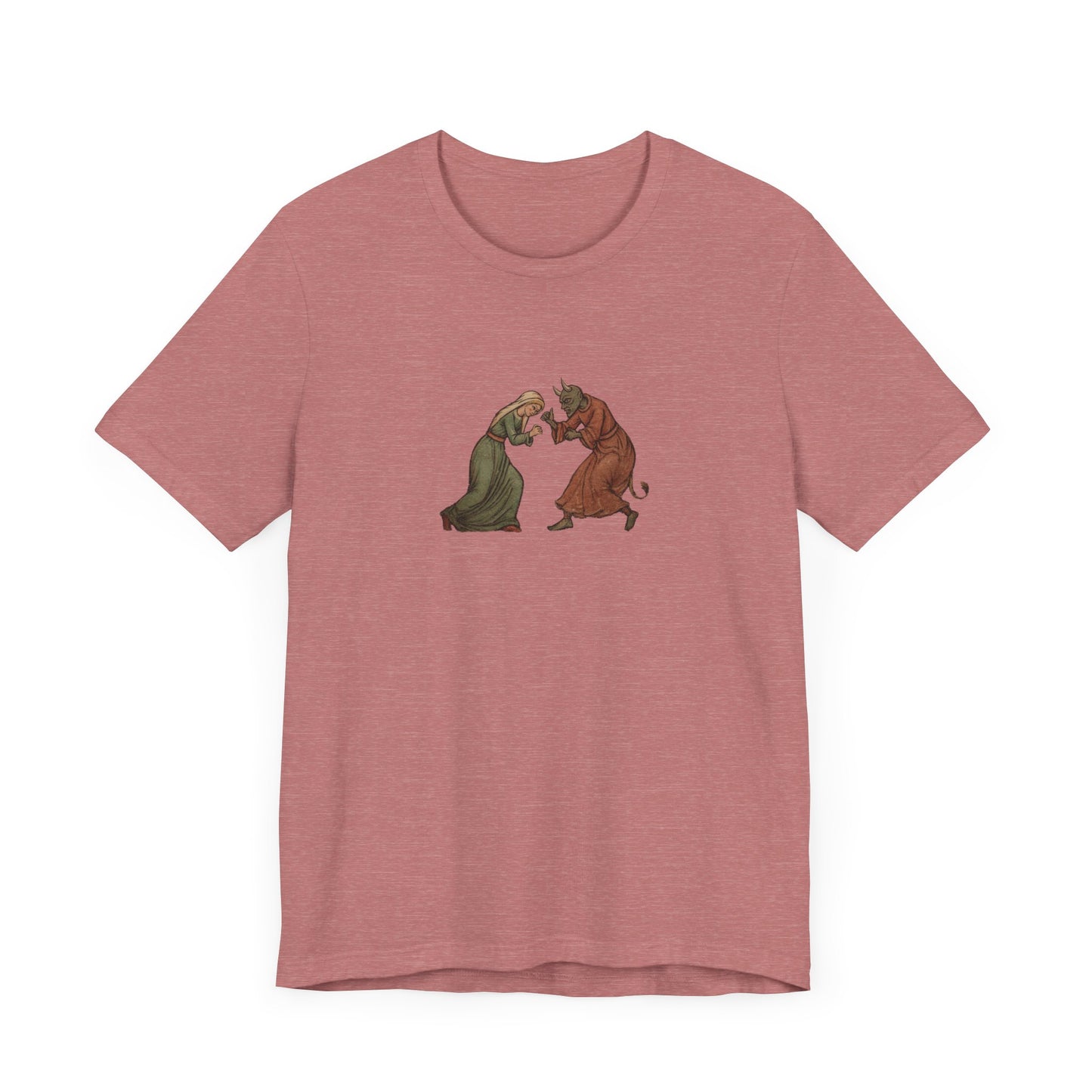 The Virgin Mary punching the Devil Medieval Manuscript T-shirt