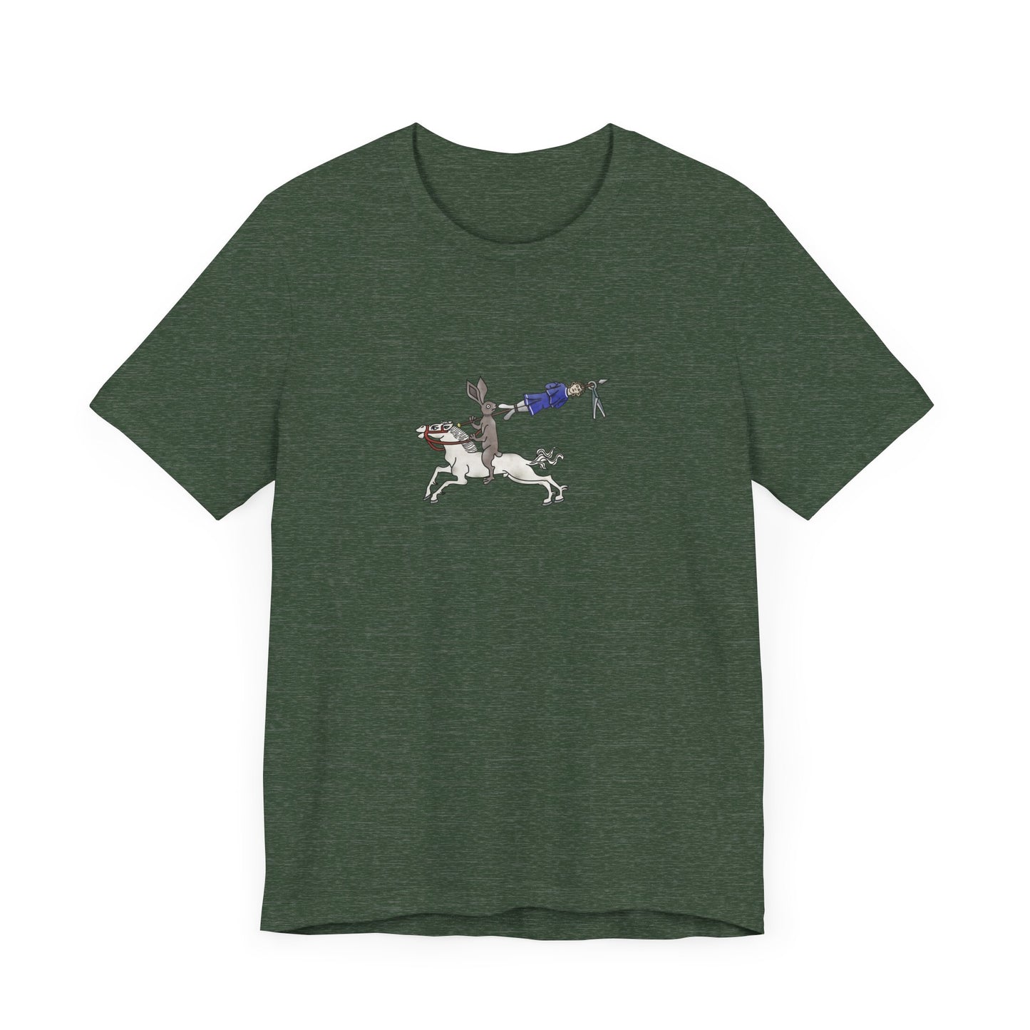 Rabbit Hunting Human, Marginalia Manuscript Art Unisex T-Shirt