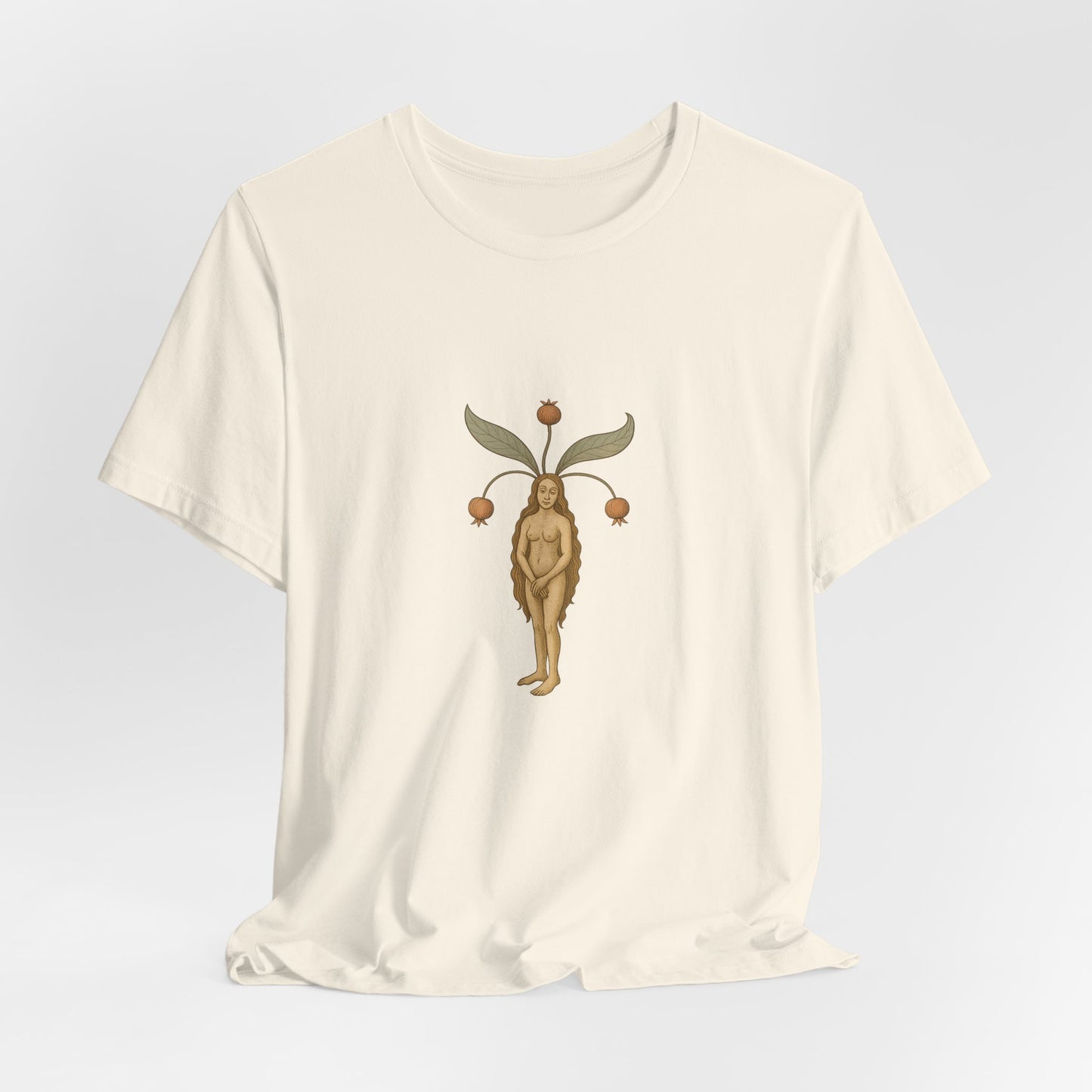 Big Mandragora Muse, Medieval Mandrake Herb Lore Unisex Heavy Cotton Tee