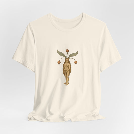 Big Mandragora Muse, Medieval Mandrake Herb Lore Unisex Heavy Cotton Tee