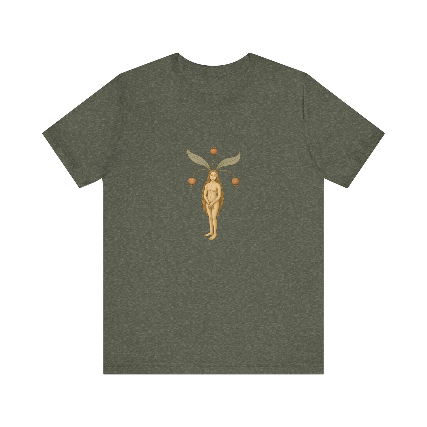 Big Mandragora Muse, Medieval Mandrake Herb Lore Unisex Heavy Cotton Tee