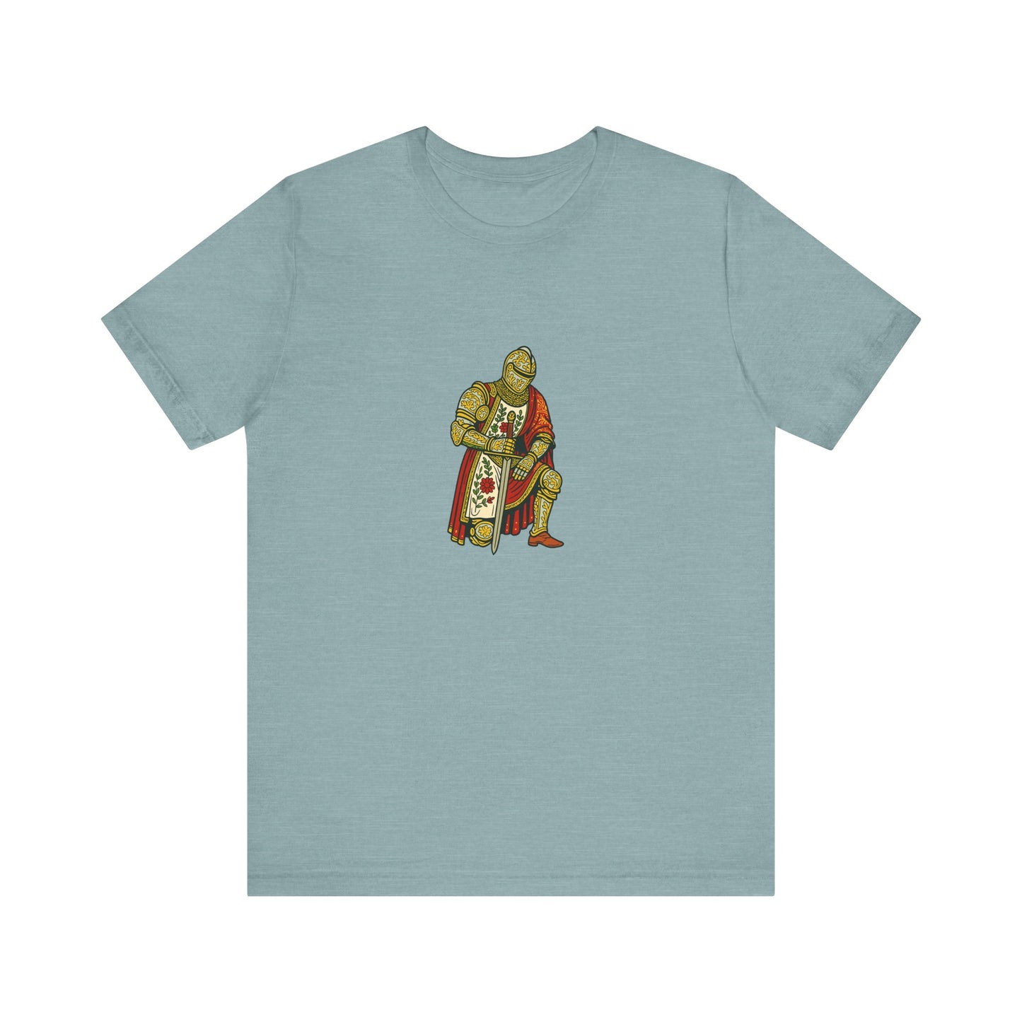 Kneeling Medieval Knight Floral Tee