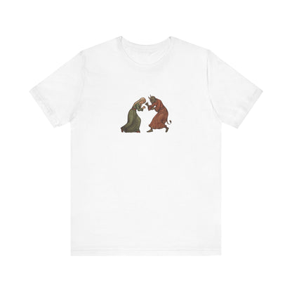 The Virgin Mary punching the Devil Medieval Manuscript T-shirt