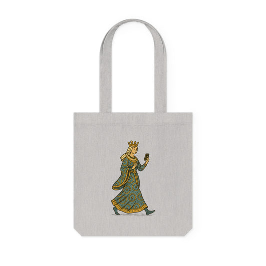The Crowned Strutter – Medieval Couture on the Go - Woven Tote Bag