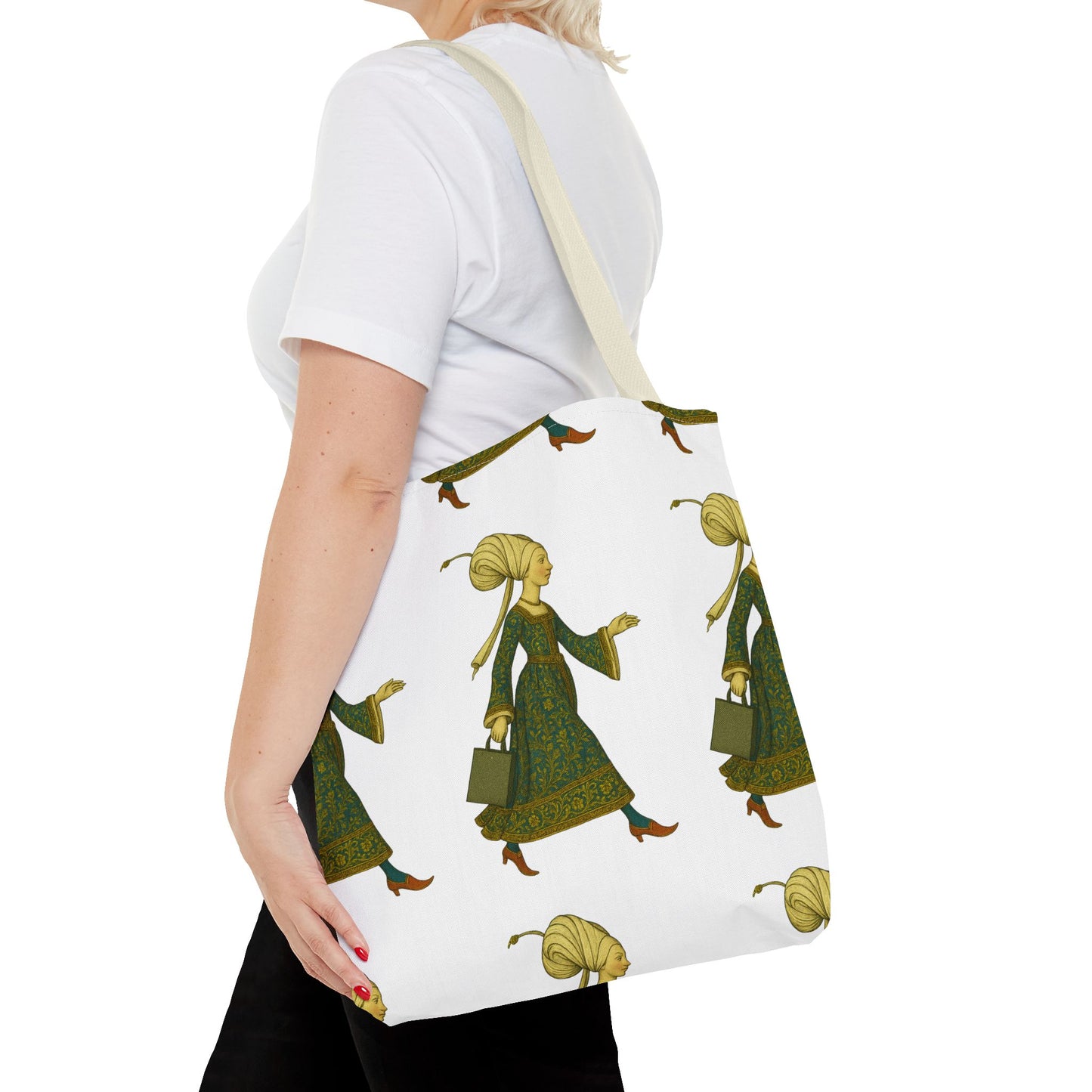Lady of the Mall – Medieval Fashionista - Elegant Vintage Woman Tote Bag