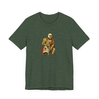 Medieval Knight With Original Flora Pattern Tee