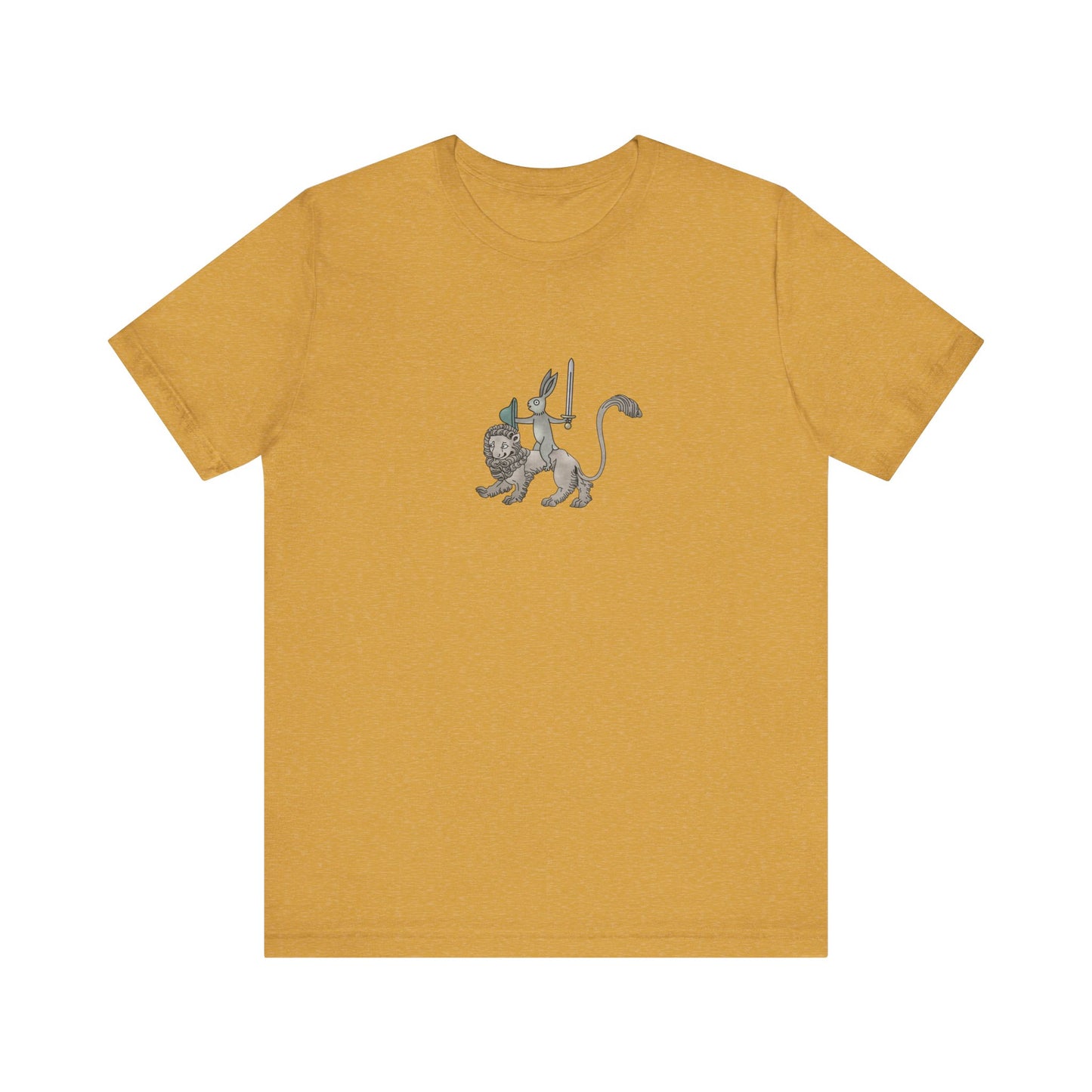 Sword-wielding Medieval Rabbit Riding a Lion Posters and Art Prints Tee