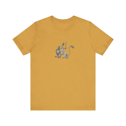 Sword-wielding Medieval Rabbit Riding a Lion Posters and Art Prints Tee