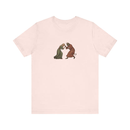 The Virgin Mary punching the Devil Medieval Manuscript T-shirt