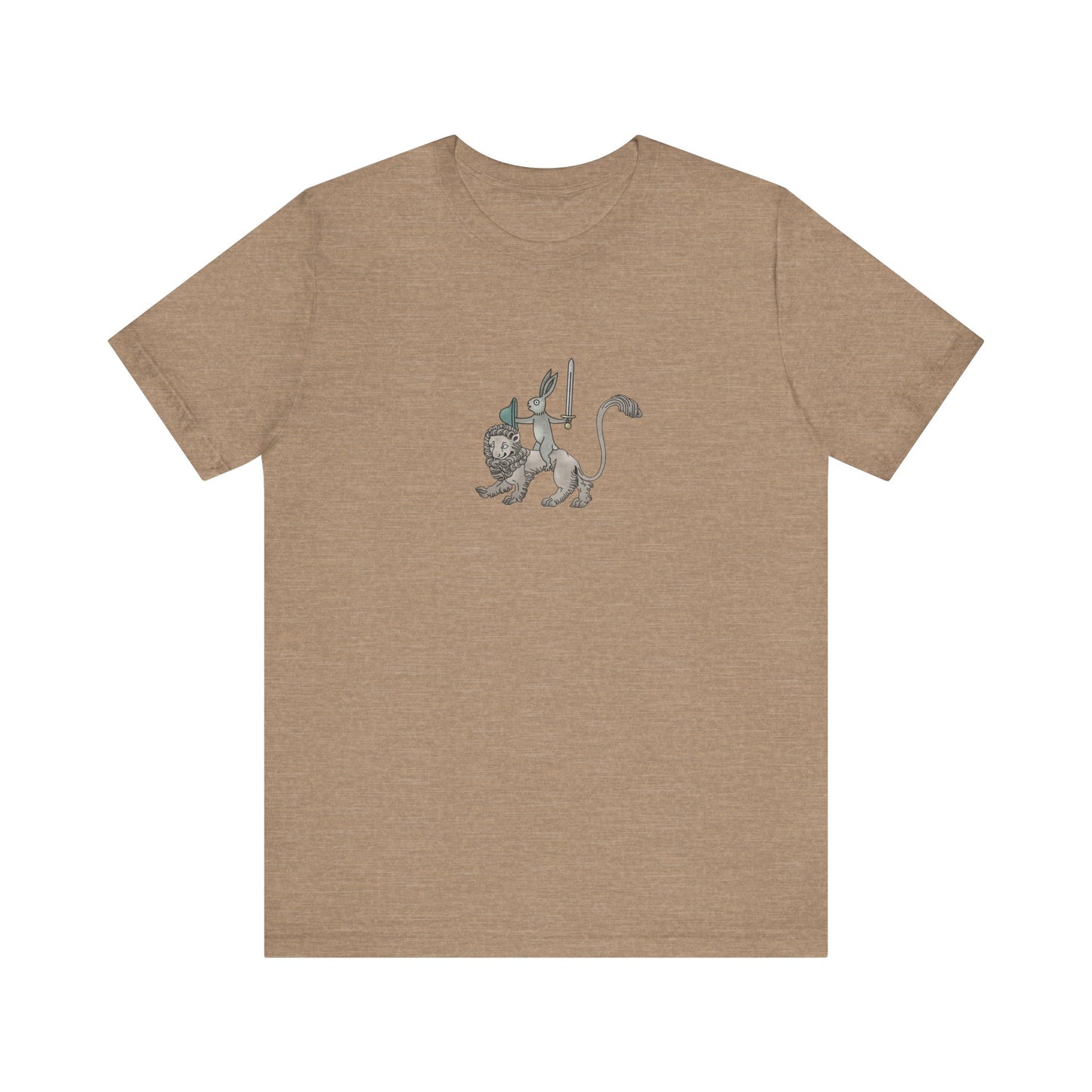 Sword-wielding Medieval Rabbit Riding a Lion Posters and Art Prints Tee