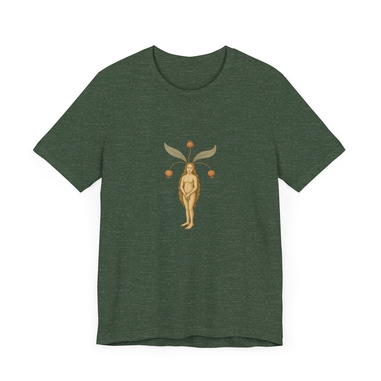 Big Mandragora Muse, Medieval Mandrake Herb Lore Unisex Heavy Cotton Tee