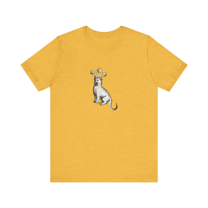 Silly Medieval Cat with Crown – 15th Century Heraldic Art Tee