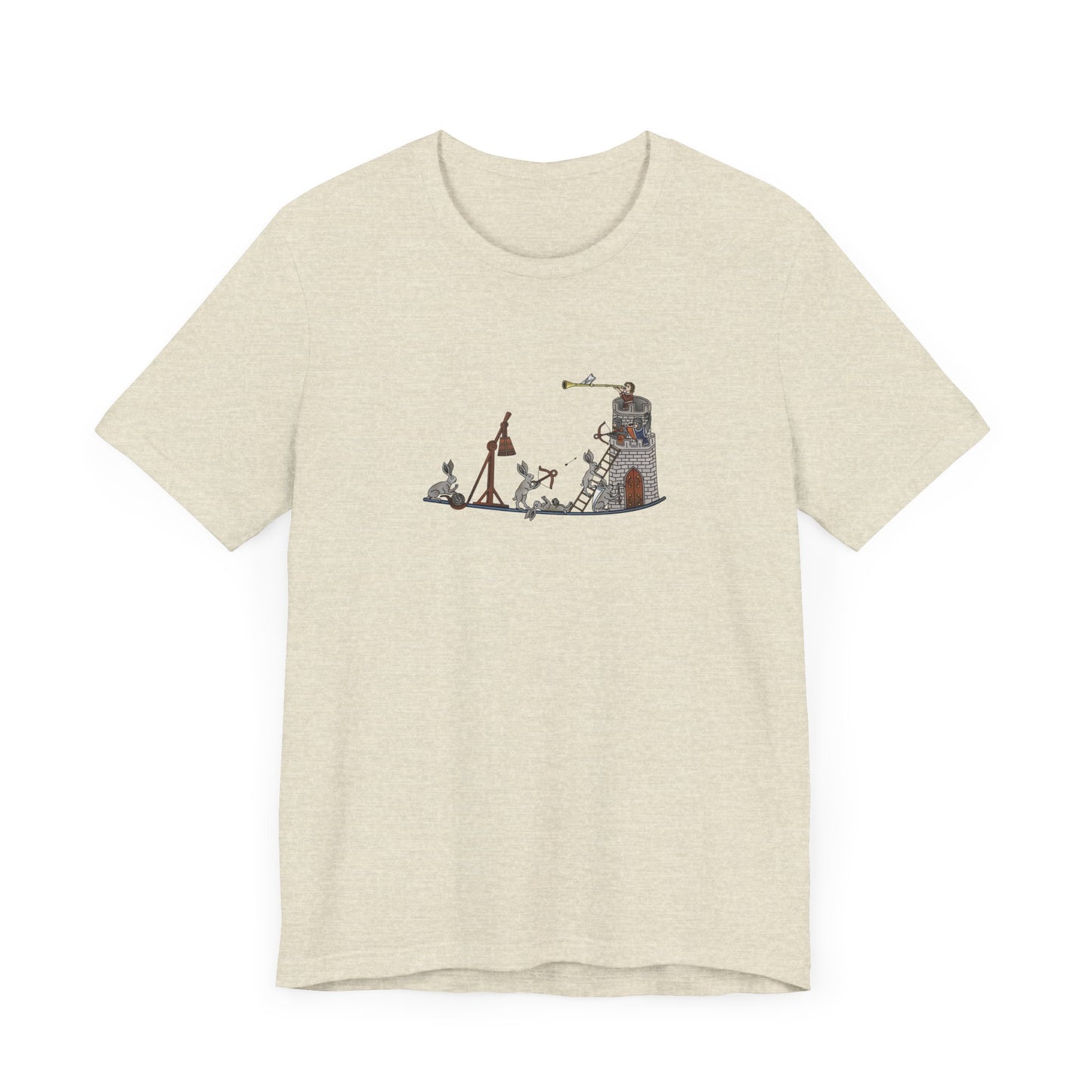 Medieval Rabbits Castle Siege, Medieval Manuscript Art T-shirt
