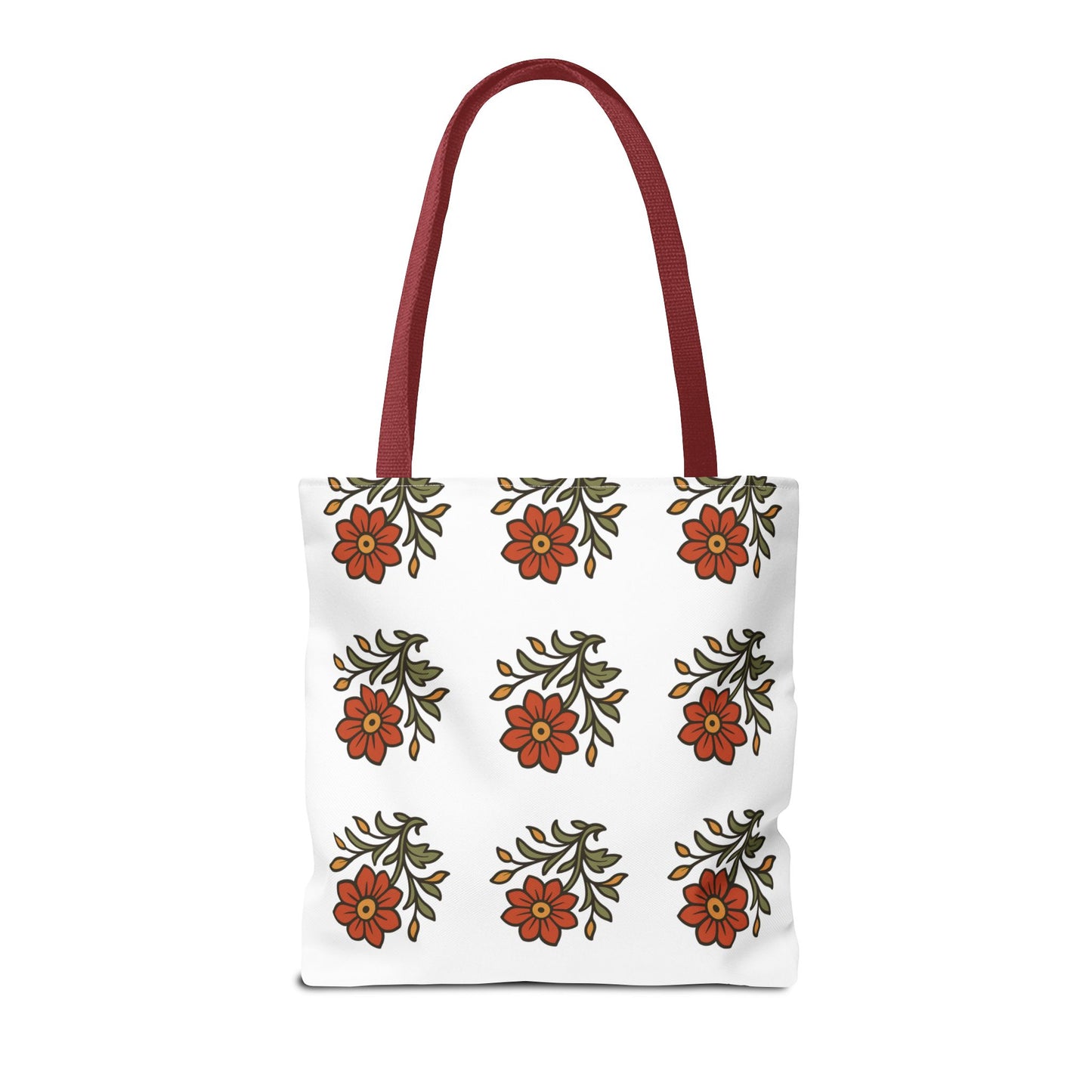 Folk Bloom Emblem 2, Original Floral Tote Bag