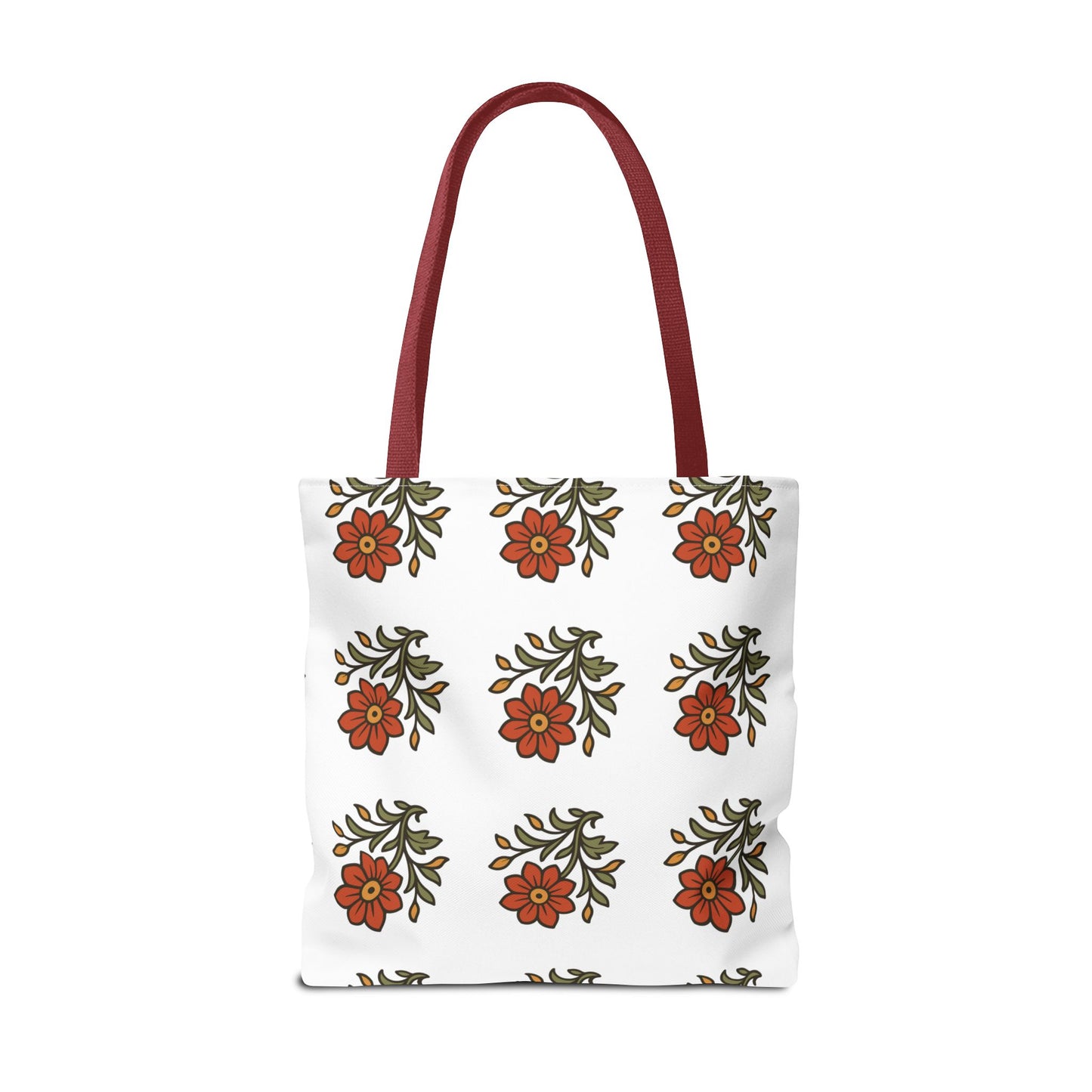 Folk Bloom Emblem 2, Original Floral Tote Bag