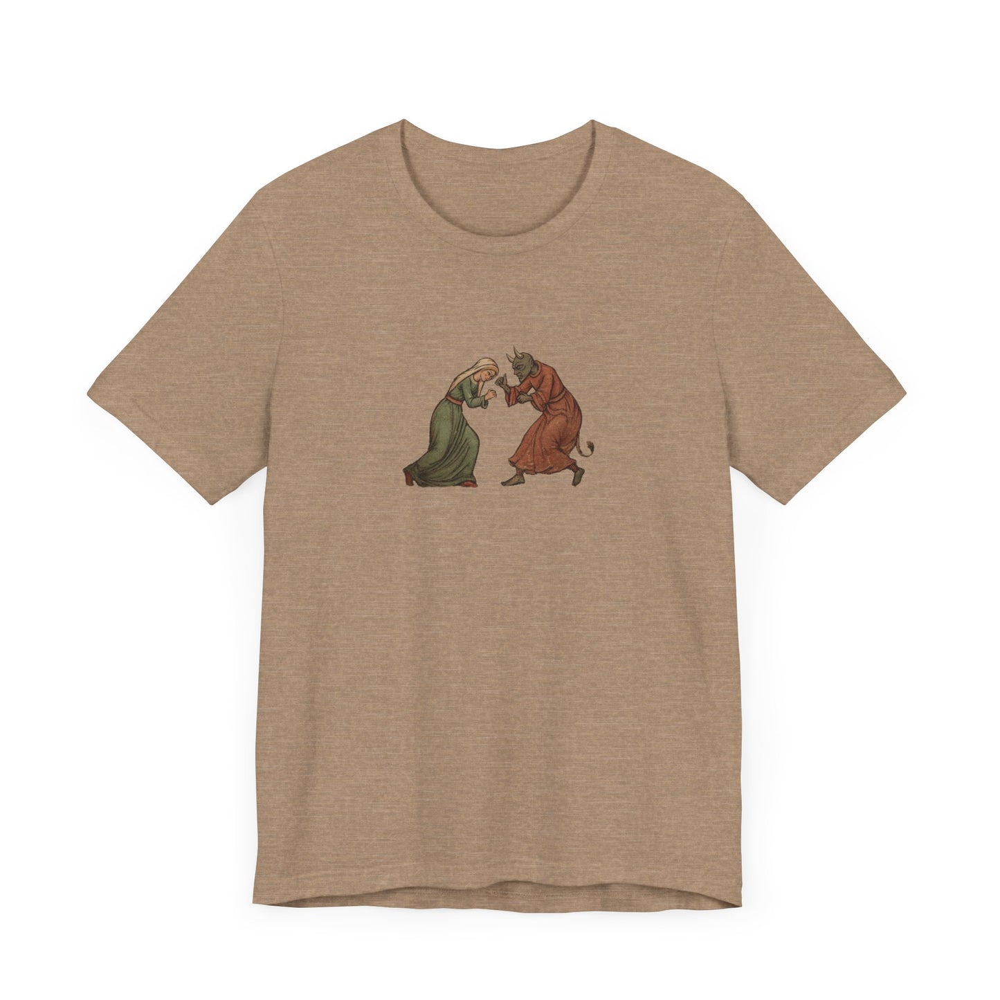 The Virgin Mary punching the Devil Medieval Manuscript T-shirt