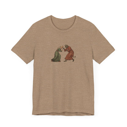 The Virgin Mary punching the Devil Medieval Manuscript T-shirt