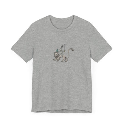 Sword-wielding Medieval Rabbit Riding a Lion Posters and Art Prints Tee