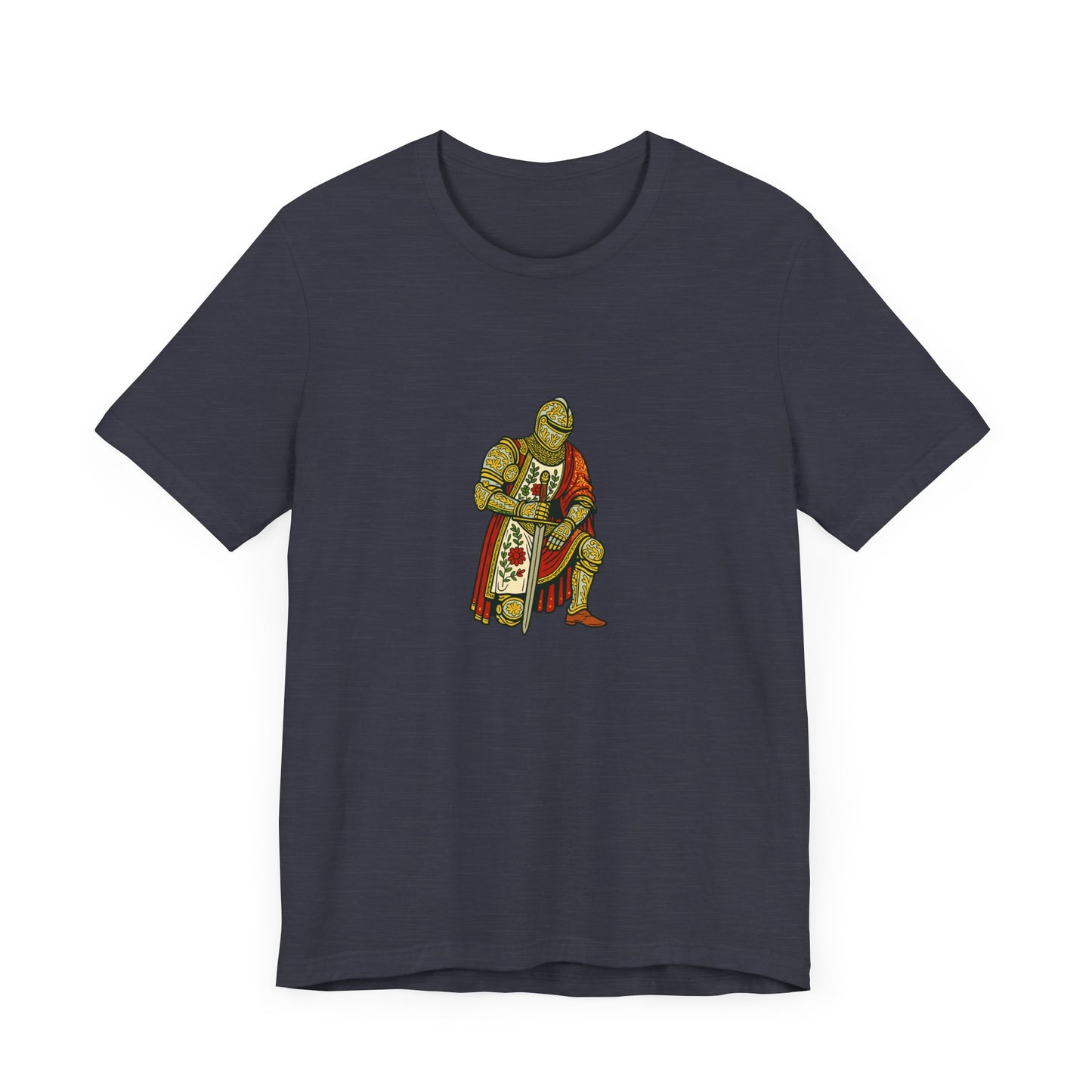 Kneeling Medieval Knight Floral Tee