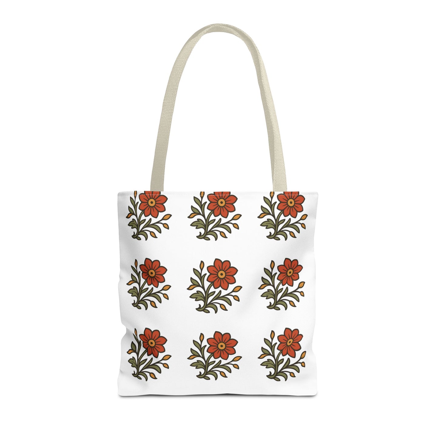 Folk Bloom Emblem 2, Original Floral Tote Bag