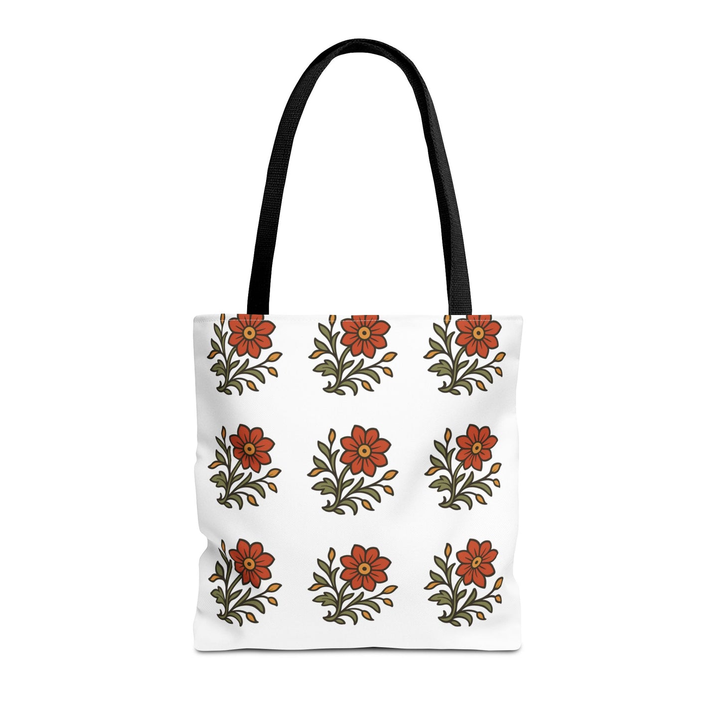 Folk Bloom Emblem 2, Original Floral Tote Bag