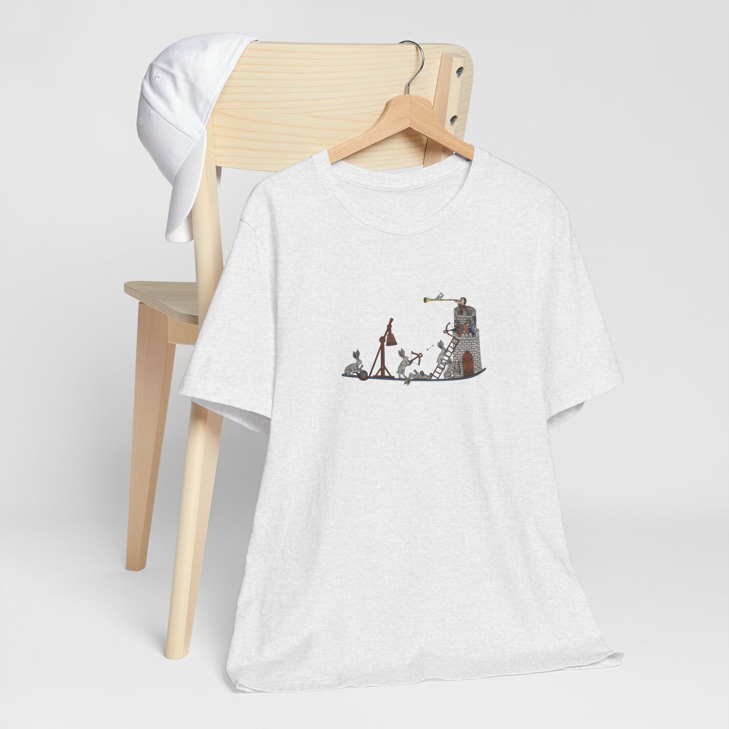 Medieval Rabbits Castle Siege, Medieval Manuscript Art T-shirt