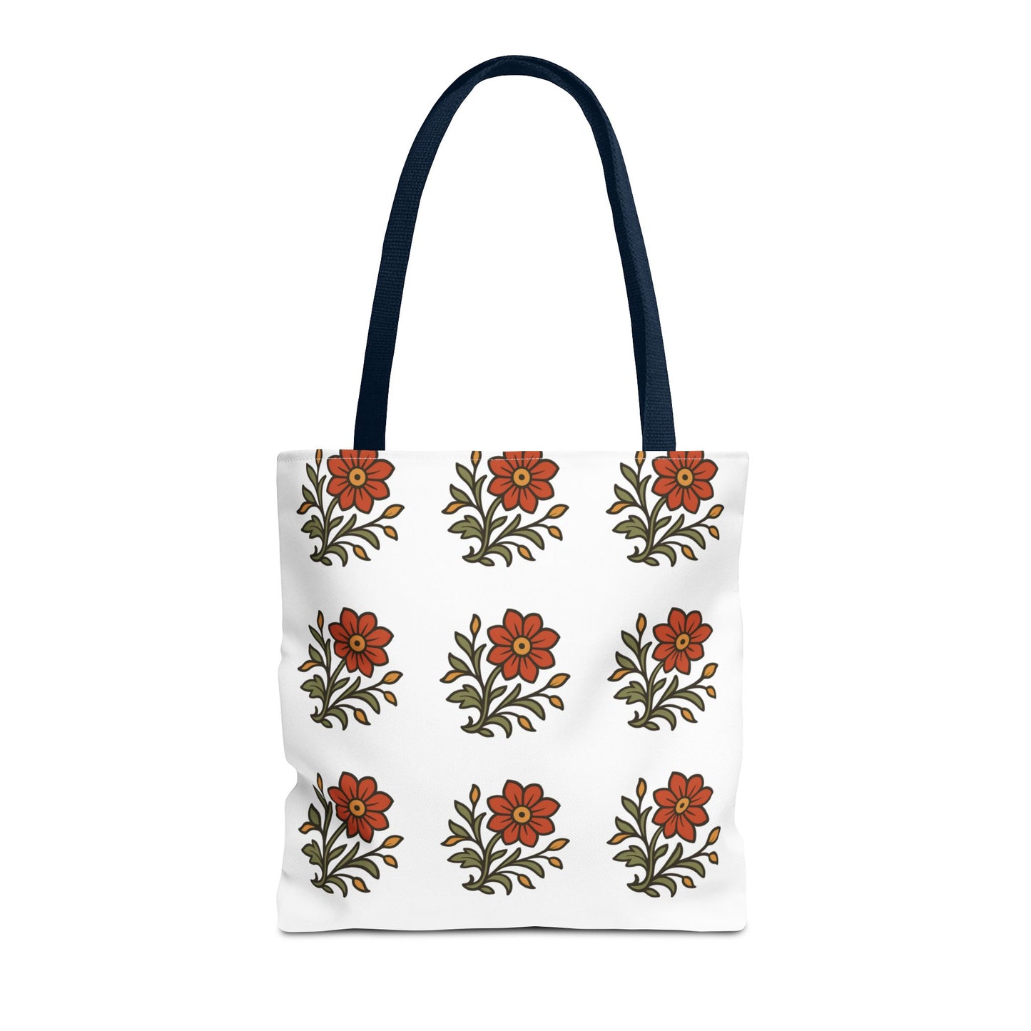 Folk Bloom Emblem 2, Original Floral Tote Bag