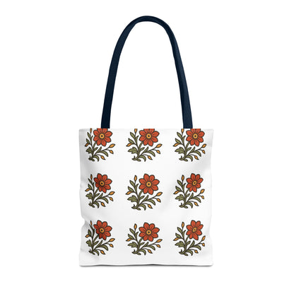 Folk Bloom Emblem 2, Original Floral Tote Bag