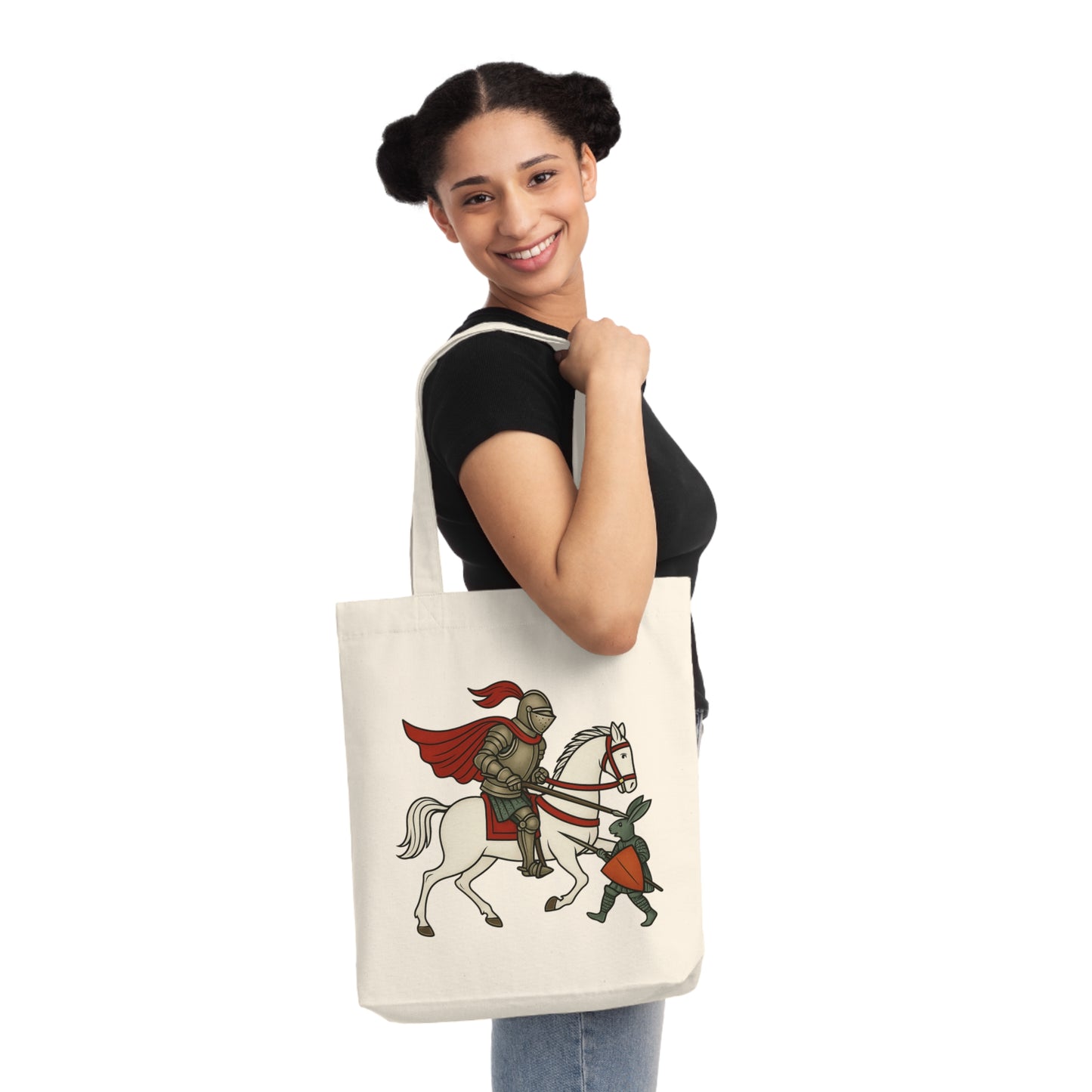 Knight & Hare - Medieval Humor Woven Tote Bag