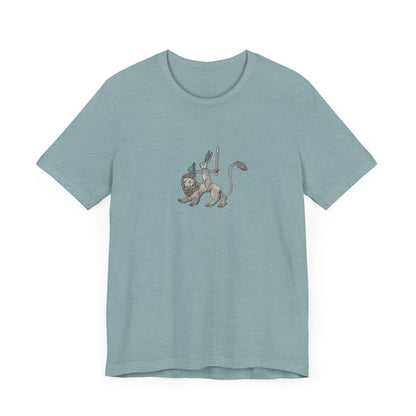 Sword-wielding Medieval Rabbit Riding a Lion Posters and Art Prints Tee