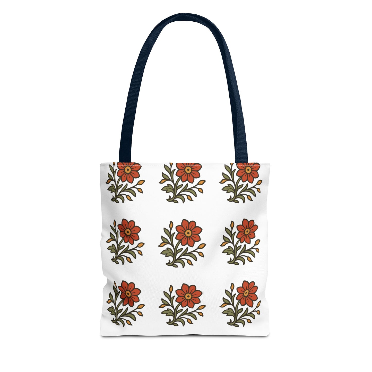 Folk Bloom Emblem 2, Original Floral Tote Bag