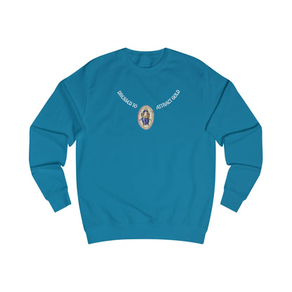 Dressed to attract gold with white text, Alchemical Hermaphrodite Unisex Sweatshirt
